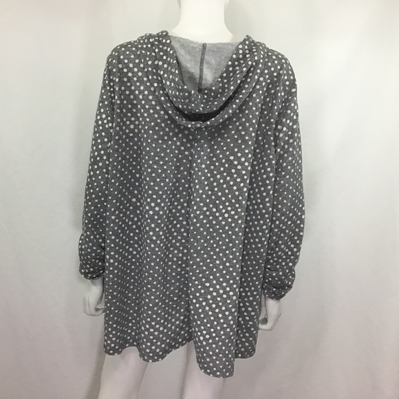 Avenue Gray/White Polka Dot Hoodie - Picture 7 of 11